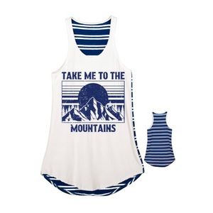 Navy Blue Take Me to the Mountains Tank